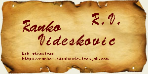 Ranko Videsković vizit kartica